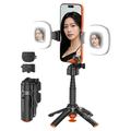 T13Y treppiede per selfie stick Bluetooth con doppia luce di riempimento