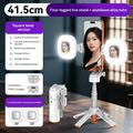 T13Y treppiede per selfie stick Bluetooth con doppia luce di riempimento - Bianco