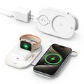 Caricabatterie wireless da viaggio pieghevole T5 3-in-1 15W - Bianco