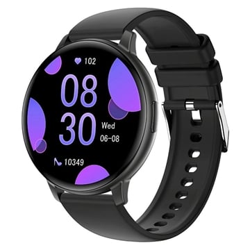 Smartwatch T6 Fitness con chiamate Bluetooth e cardiofrequenzimetro - 1.38" - Nero
