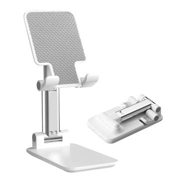 T9-2 Supporto universale da tavolo telescopico pieghevole per smartphone - Bianco