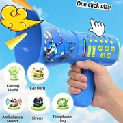 T9 Corno magico - Giocattolo megafono con cambiavoce per bambini - Dinosaurio - Blu