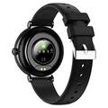 Smartwatch T9 con cardiofrequenzimetro da donna - 1.27" - Nero
