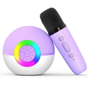 T97 Microfono karaoke per bambini con altoparlante e subwoofer Bluetooth - Viola