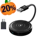 THT-020-5 Adattatore CarPlay wireless AI BOX Dongle CarPlay da cablato a wireless per auto CarPlay cablato - Nero