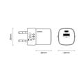 TOOCKI TC2220A2 Mini caricatore da muro GaN da 20W - USB-C/USB-A - Nero