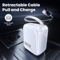 TOOCKI TC55302 Caricabatterie GaN da 30W con cavo USB-C retrattile - Bianco