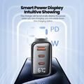 TOOCKI TCT67-22 Caricabatterie da muro GaN da 67W con display digitale - USB-C/USB-A - Nero