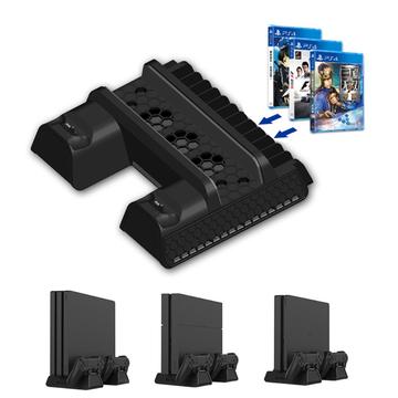 TP4-882 Supporto verticale con ventola di raffreddamento Controller Cooler Dual Charging Station per Sony Playstation PS4/PS4 Slim/PS4 Pro