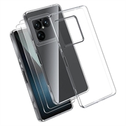Custodia in TPU per Sony Xperia 1 VIII con 2x protezioni per lo schermo in vetro temperato - Trasparente