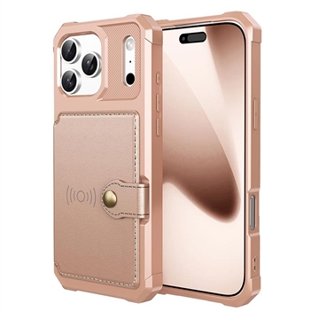 Custodia in TPU per iPhone 17 Pro Max con portacarte - Rosa