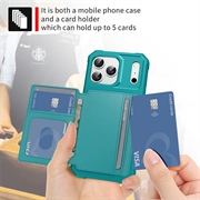 Custodia in TPU per iPhone 17 Pro Max con portacarte - Turchese