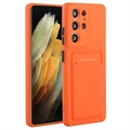 Custodia in TPU con Portacarte per Samsung Galaxy S23 Ultra 5G - Arancione