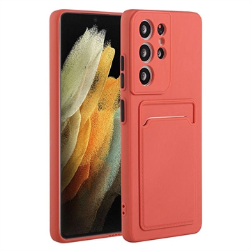 Custodia in TPU con Portacarte per Samsung Galaxy S23 Ultra 5G - Rosa