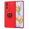 Custodia in TPU per Honor 90 con Supporto ad Anello - Rossa