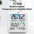 TS-8086 Termometro e igrometro digitale con sveglia - Bianco