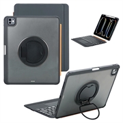 iPad Air 13 2024/2025/iPad Pro 12.9 2018/2020/2021/2022 TU3609 Custodia con tastiera magnetica retroilluminata e supporto girevole a 360 - Nero