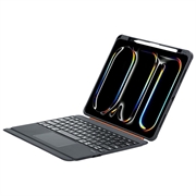iPad Air 13 2024/2025/2026/iPad Pro 12.9 2018/2020/2021/2022 TU3609 Custodia con tastiera magnetica retroilluminata e supporto girevole a 360 - Nero