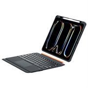 iPad Air 13 2024/2025/2026/iPad Pro 12.9 2018/2020/2021/2022 TU3609 Custodia con tastiera magnetica retroilluminata e supporto girevole a 360 - Nero