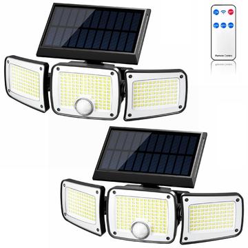 TY10305 Applique solare a 3 teste - 280 LED - 2 pezzi.