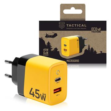 Caricabatterie da parete Tactical Microgrid GaN 45W - PD3.0 USB-C, QC3.0 USB-A - Giallo