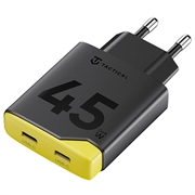 Caricabatterie rapido Tactical Minimi 45W CC GaN - 2 porte USB-C - Nero / Giallo