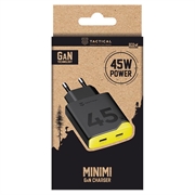 Caricabatterie rapido Tactical Minimi 45W CC GaN - 2 porte USB-C - Nero / Giallo