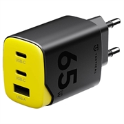 Caricabatterie rapido Tactical Minimi 65W AAC GaN - 2x USB-C, USB-A - Nero / Giallo