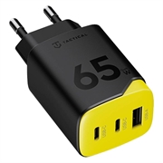 Caricabatterie rapido Tactical Minimi 65W AAC GaN - 2x USB-C, USB-A - Nero / Giallo