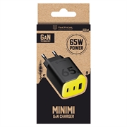 Caricabatterie rapido Tactical Minimi 65W AAC GaN - 2x USB-C, USB-A - Nero / Giallo