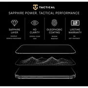 Protezione per schermo in vetro temperato Tactical Sapphire Bullet per iPhone 17 Pro Max/18 Pro Max - Bordi neri