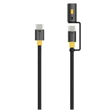 Cavo Tactical Stinger USB-C / USB-C con torcia a scatto - 60W, 1.5m - nero