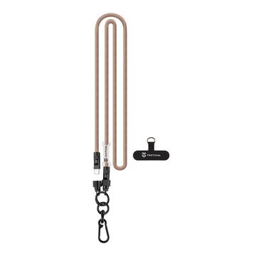 Cavo USB-C tattico a serpentina e cordino - 1,2 m - marrone