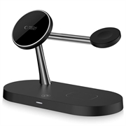 Tech-Protect A12 3-in-1 MagSafe Wireless Charger 15W con lampada LED integrata - Nero
