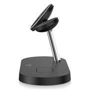 Tech-Protect A12 3-in-1 MagSafe Wireless Charger 15W con lampada LED integrata - Nero