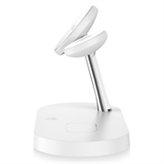 Tech-Protect A12 3-in-1 MagSafe Wireless Charger 15W con lampada LED integrata - Bianco
