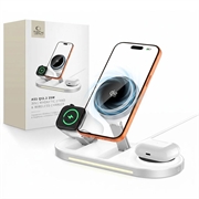 Caricabatterie MagSafe 3 in 1 Tech-Protect A51 ArcticBoost con raffreddamento attivo - 25W Qi 2.2 - Bianco