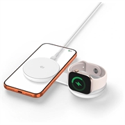 Tech-Protect A55 Caricabatterie wireless 2-in-1 magnetico/MagSafe da 25W, QI2.2 - Bianco