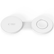 Tech-Protect A55 Caricabatterie wireless 2-in-1 magnetico/MagSafe da 25W, QI2.2 - Bianco