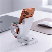 Tech-Protect A56 Caricabatterie wireless 3 in 1 magnetico/Magsafe da 25W, QI2.2 - Bianco