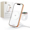 Tech-Protect A56 Caricabatterie wireless 3 in 1 magnetico/Magsafe da 25W, QI2.2 - Bianco
