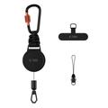 Tech-Protect ATH04 UrbanLoop: supporto antifurto per telefono con cavo in acciaio retrattile - Nero