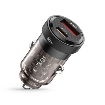 Tech-Protect CC45W Caricatore da auto a doppia porta - 45W, USB-C, USB-A - Nero