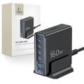 Caricabatterie da tavolo Tech-Protect DC160W a 6 porte GaN - 160W - Nero