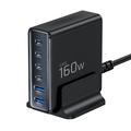 Caricabatterie da tavolo Tech-Protect DC160W a 6 porte GaN - 160W - Nero