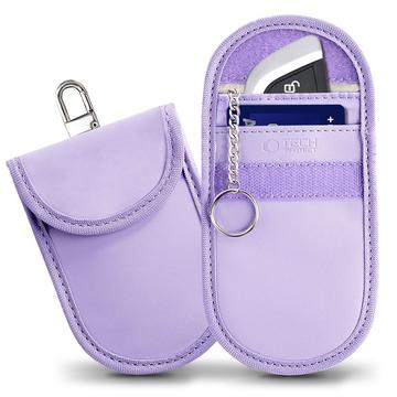 Tech-Protect KLR100 Custodia per chiavi auto con blocco RFID e portacarte - Lavanda
