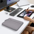 Custodia per laptop Tech-Protect con tasca porta accessori - 15"-16" - Grigio pastello