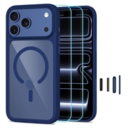 Custodia Tech-Protect MagOne MagSafe CC per iPhone 17 Pro/18 Pro con 2 protezioni per lo schermo Glass+ - Blu intenso / Trasparente