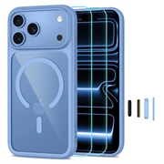 Custodia Tech-Protect MagOne MagSafe CC per iPhone 17 Pro/18 Pro con 2 protezioni per lo schermo Glass+ - Azzurro / Trasparente