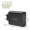 Caricabatterie Tech-Protect NC140W a 4 porte GaN - 140W